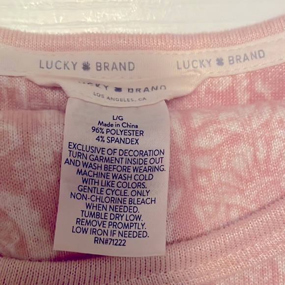 Lucky Brand Pink paisley pajamas Size L - Picture 2 of 6